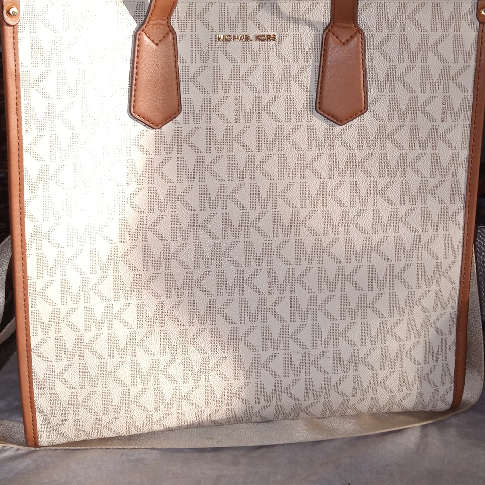 Michael Kors Beige and Brown Tote Bag